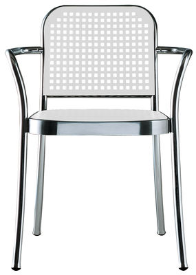 De Padova Silver Armchair - Aluminium & plastic. White,Polished aluminium