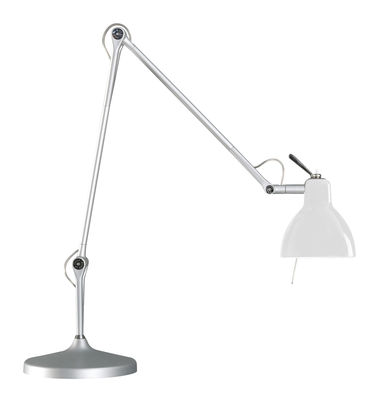Rotaliana Luxy T2 Desk lamp - Arm 4 sections. Glossy white,Matallic