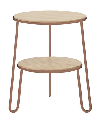 Hartô Anatole Small table - Ø 40 x H 50 cm. Natural wood,Pomelo pink