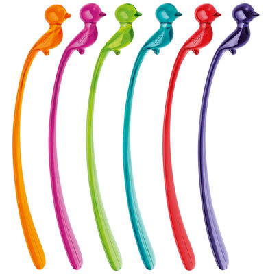 Koziol PI:P Swizzle stick. Pink,Red,Orange,Green,Turquoise,Plum