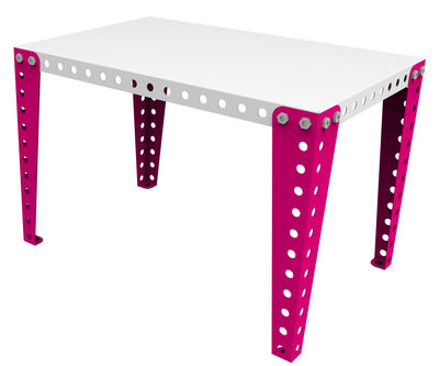 Meccano Home Children's desk - 90 x 60 cm. White,Pink