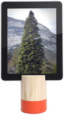Y'a pas le feu au lac Base Stand - For touchscreen tablet. Red,Light wood