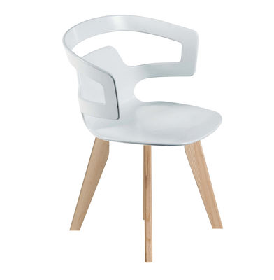 Alias Segesta Wood Armchair - Plastic shell & wood legs. White,Light wood
