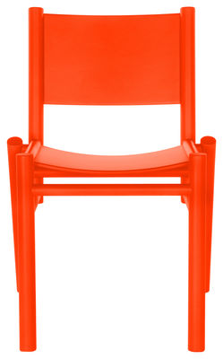 Tom Dixon Peg Chair Stackable chair - Wood. Fluorescent orange