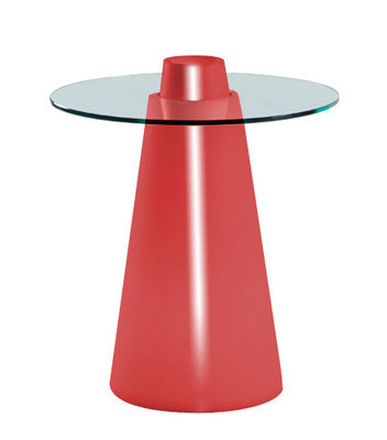 Slide Peak Table - H 80 cm. Laquered red