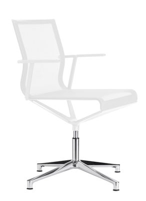 ICF Stick Chair Swivel armchair - 4 legs. White,Glossy metal