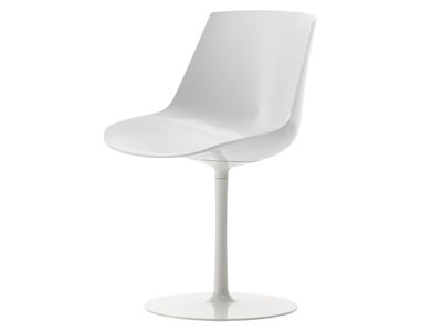 MDF Italia Flow Swivel chair - Plastic seat & metal legs. Glossy white
