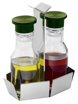 Serafino Zani Aiutante Oil and vinegar set - Oil & vinegar set. Glossy metal