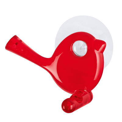 Koziol PI:P Wall hook - With suction. Transparent red