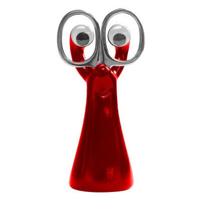 Koziol Mini-Edward Scissors - for manicure with base. Transparent red
