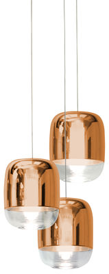 Prandina Gong Mini LED Pendant - Ø 13 x H 16 cm - Set de 3. Copper,Transparent