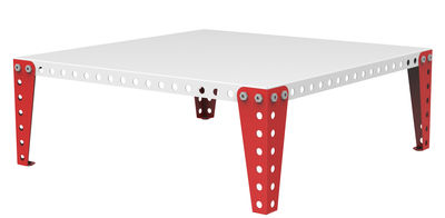 Meccano Home Coffee table - 101 x 101 cm. White,Red