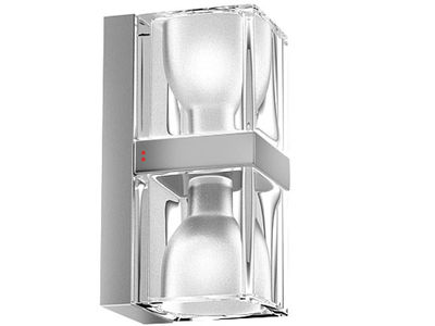 Fabbian Cubetto - Crystal Glass Wall light - Double. Transparent