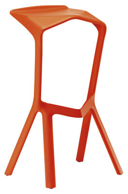 Plank Miura Bar stool - H 78 cm - Plastic. Orange