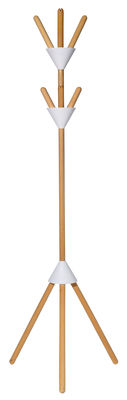 Alessi Pierrot Coat stand - H 170 cm. White,Natural wood