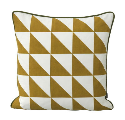 Ferm Living Large Geometry Cushion - / cotton - 50 x 50 cm. White,Yellow