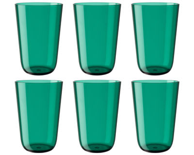 Italesse Tonic Beach Long drink glass - 6 policrystal glasses Long Drink 50 cl. Green