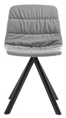 Viccarbe Maarten Swivel chair - Padded & metal legs. Black,Light grey