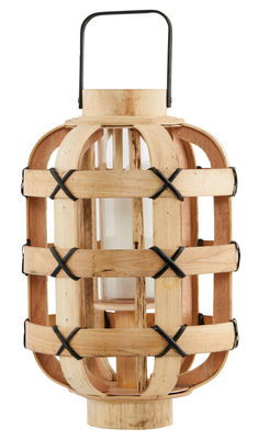 House Doctor Bamboo Candle holder - / Candle holder. Black,Natural wood