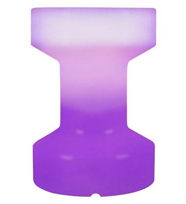 Bloom! Luminous low stool - Luminous / Wireless - H 55 cm. Purple