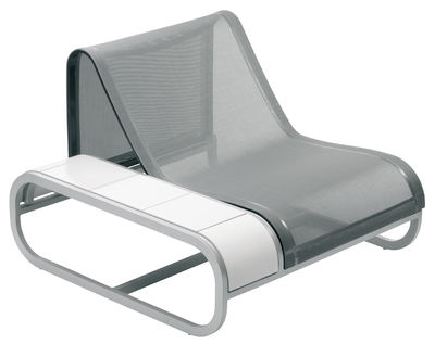Ego Tandem Low armchair - Corian version - right armrest. White