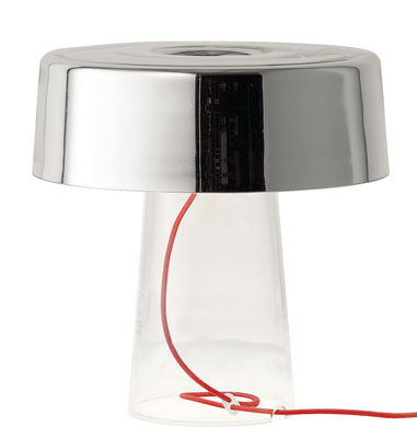 Prandina Glam Table lamp - H 36 cm / Dimmer. Red,Transparent,Mirror