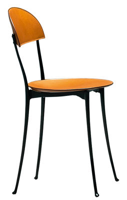 Zanotta Tonietta Chair - By Enzo Mari - 1985 reissue. Black,Golden leather