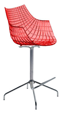 Driade Meridiana Bar chair - H 65 cm - Polycarbonate. Transparent red