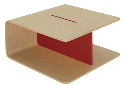 De Padova Keel Coffee table. Red,Light wood