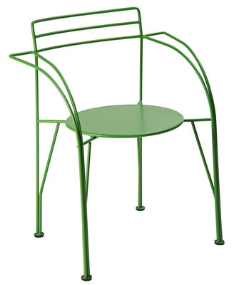 Fermob Idoles Lune d'argent Stackable armchair - By Pascal Mourgue - Metal. Meadow green