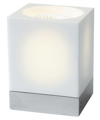 Fabbian Cubetto - White Glass Table lamp. White