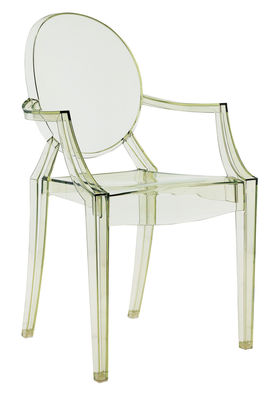 Kartell Louis Ghost Stackable armchair - Polycarbonate. Transparent green