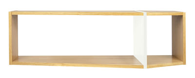 POP UP HOME Rectangular Shelf - L 120 x H 35 cm. White,Oak
