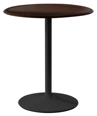 Magis Pipe Table - Ø 66 cm. Black,Dark beechwood