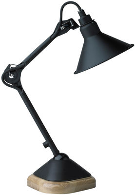 DCW éditions - Lampes Gras N°207 Cybèle Table lamp - Table lamp. Mat black,Light wood