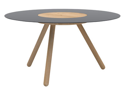 Universo Positivo Sputnik Coffee table - Ø 70 x H 37 cm. Black,Natural wood