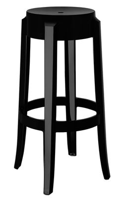 Kartell Charles Ghost Bar stool - H 75 cm - Plastic. Opaque black