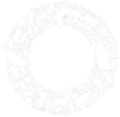 Domestic Panthéon Circle Sticker. White