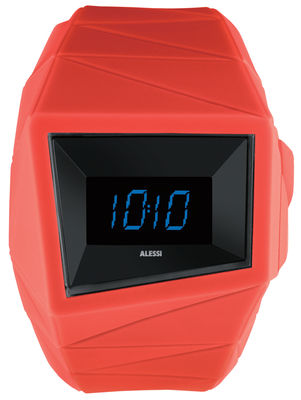 Alessi Watches Daytimer Watch. Orangy red