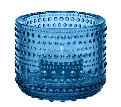 Iittala Kastehelmi Candle holder - H 6,4 cm. Turquoise