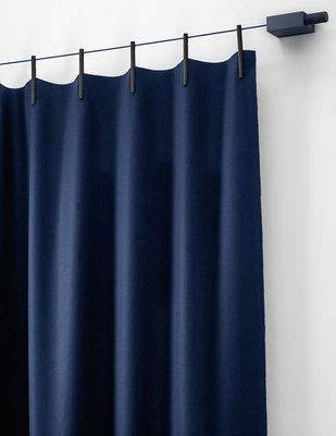 Kvadrat Ready Made Kit - Wool curtain + fastening / L 140 x H 300 cm. Blue