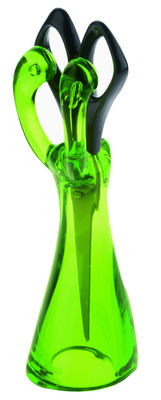 Koziol Edward Scissors - With holder. Transparent green