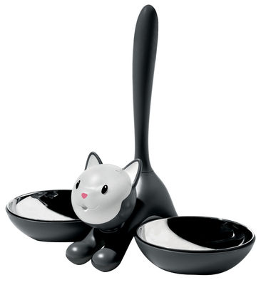 A di Alessi Tigrito Dish - For cats. Black
