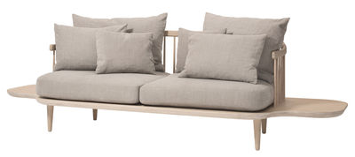 And Tradition FLY Straight sofa - 2 places - L 240 cm. Light grey,Bleached wood