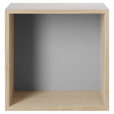 Muuto Stacked Shelf - Medium - Square 43x43 cm / With coloured backboard. Grey,Ash