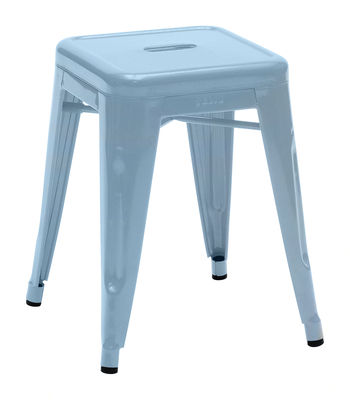 Tolix H Stool - Lacquered steel - H 45 cm. Blue