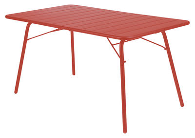 Fermob Luxembourg Table - Rectangular - 6 persons - L 143 cm. Poppy red