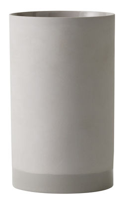 Menu Cylindrical Vase - Clay - H 20 cm. Light grey