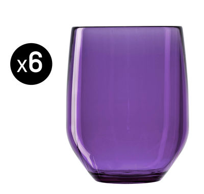 Italesse Vertical Party Beach Whisky glass - Set of 6 - 42 cl. Purple