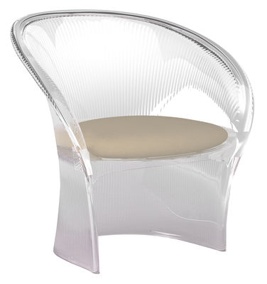Magis Flower Armchair - Crystal structure / tissue cushion. Transparent